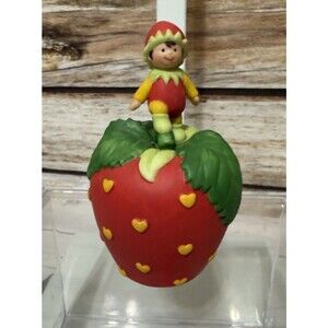 Vintage Avon Strawberry Elf Porcelain Bell 1993 Hearts Delight 5" Tall